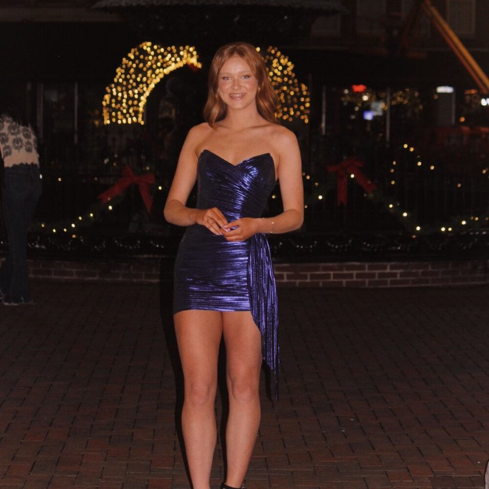 LITS BLUE METALLIC FORMAL DRESS